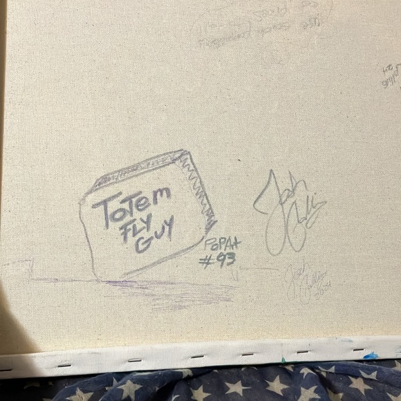 ORIGINAL Abstract Acrylic Painting signed by Artist 16x20in “Totem Fly Guy” - Picture 4 of 4